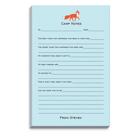 Blue Fox Fill In Camp Notepads
